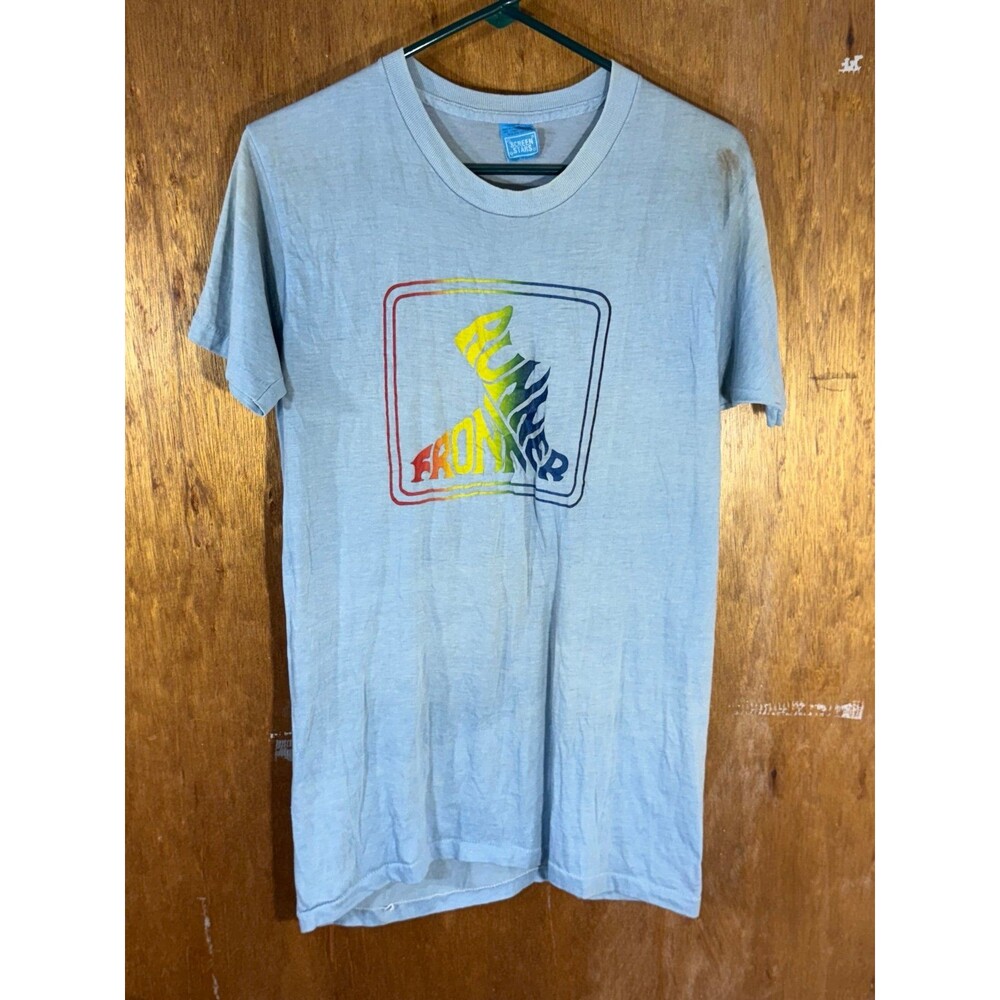 Vintage 70s 80s Front Runner Rainbow Shirt Screen Stars XL USA‎